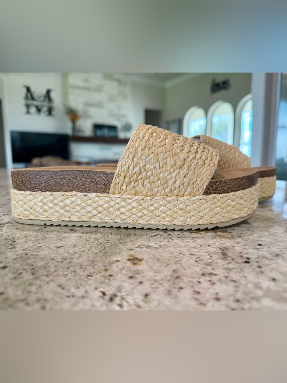 NOT RATED Platform SANDALS in Natural NEW - Picture 6 of 8